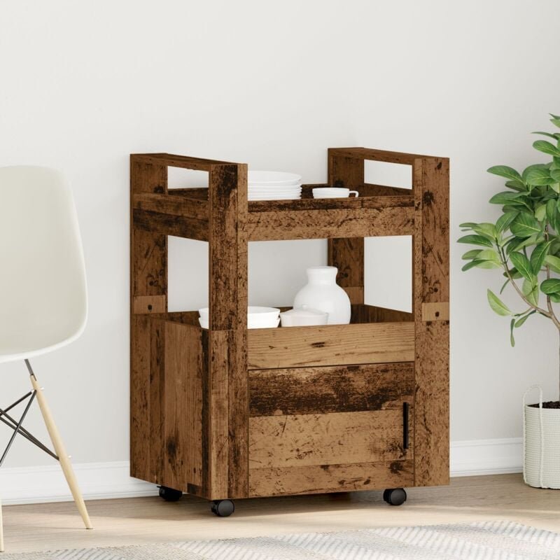 Küchenwagen Alte Holz 60x45x80 cm Holzwerkstoff - Vidaxl
