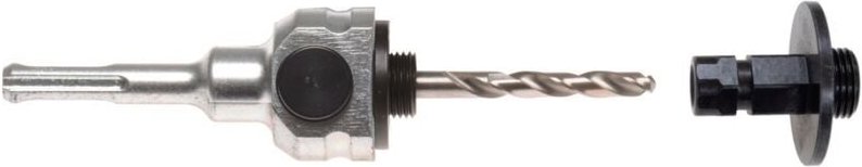 Projahn Adapter Schnellwechsel SDS-plus mit 2 Verbindungsstücken und HSS 105 mm Zentrierbohrer für BI-Metall Lochsägen