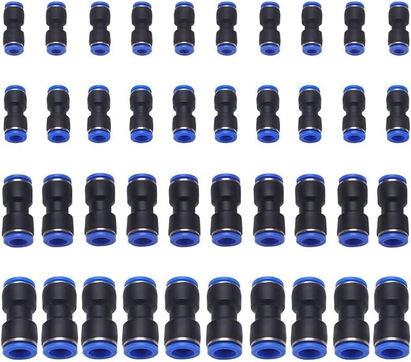 Thumbnail - 40 Stück pneumatische gerade Verbindungsrohr-Schnellanschlüsse, Schlauchanschlüsse, Kunststoff-Luftleitungs-Rohrverschra...