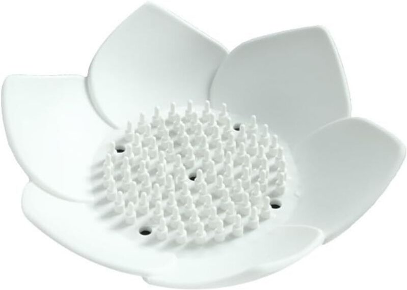 Thumbnail - Seifenschale mit Abtropffläche, Badezimmer-Seifenschale für die Dusche, Silikon-Seifenhalter für die Küchenspüle. Blumen...