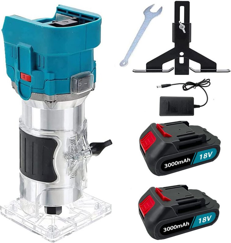 Teetok - Trimmfräsen, bürstenloses 850-W-Akku-Fräswerkzeug, elektrischer 1/4-Zoll-Handholzschneider mit 6 Geschwindigkei...