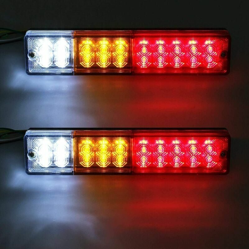 2 x LED-Rücklichter, Rückfahrbremse, Blinker, Rücklicht, 40 LED, universell, 12 V, 24 V, für Anhänger, LKW, Wohnwagen, U...