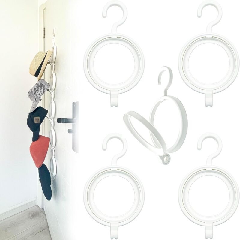 Csparkv - 5-teiliges verstellbares, mehrschichtiges Garderobenständer-Set, Türmontage, abnehmbarer Kleiderhaken, Hängere...