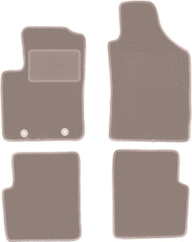 Beige Veloursmatten für: Fiat 500 Cabrio, Schrägheck (2007-2013)
