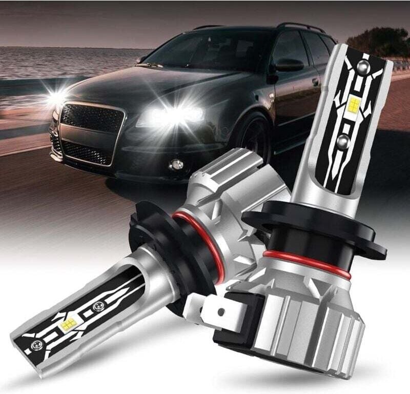 Odipie - H7-LED-Lampe, Hi/Lo-Beam-H7-LED-Scheinwerfer, 60 w 6000 k weiße Scheinwerfer für Auto und Motorrad, automatisch...