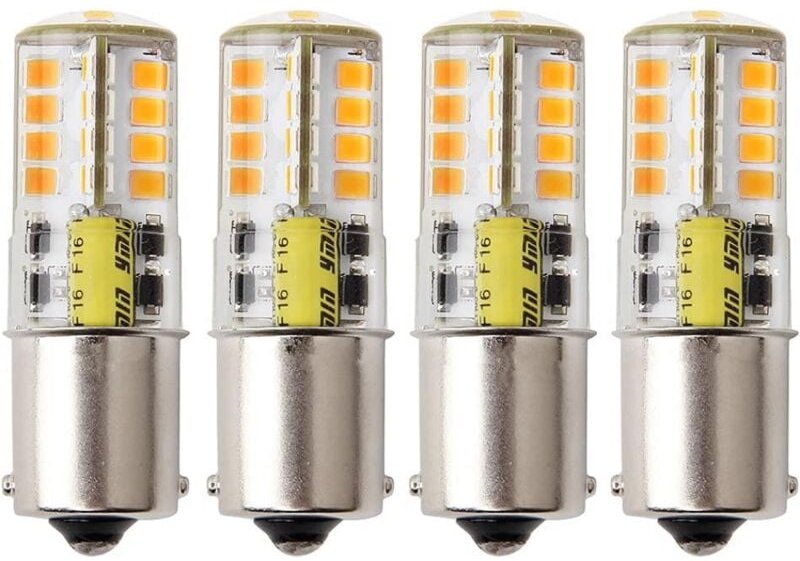 4 Stück Ba15s 1156 p21/5 W 12 V LED-Glühbirne, 5 W Warmweiß 3000 K 500 lm, Rückfahrlicht, Bremslicht für Wohnmobil, Boot...