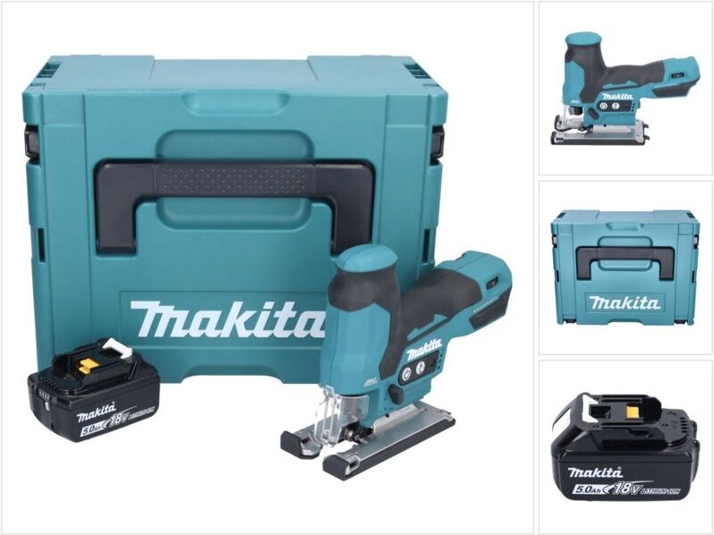 Djv 185 T1J Akku Pendelhubstichsäge 18 v Brushless + 1x Akku 5,0 Ah + Makpac - ohne Ladegerät - Makita