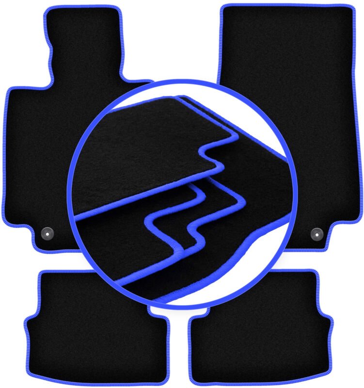 CARLUX-BLUE Autofußmatten für: Mercedes C W205 Coupé, Cabrio (2015-)