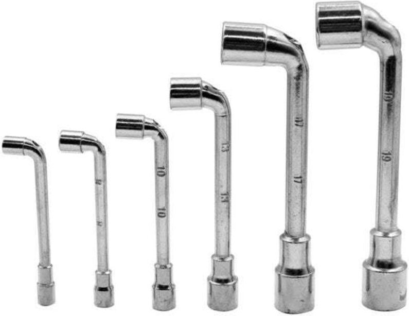 Satz mit 6 Steckschlüsseln aus Chrom-Vanadium-Stahl Centrale Brico