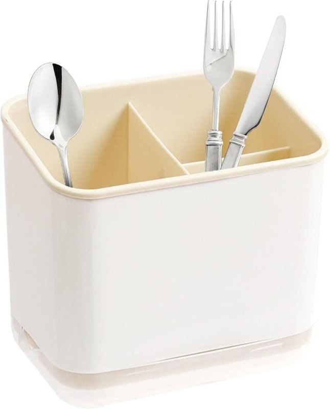 Thumbnail - Ersandy - Besteck-Abtropfgestell, Gabel-Löffel-Organizer mit 3 Fächern mit Abtropffläche, für Messer und Gabel, Löffel, ...