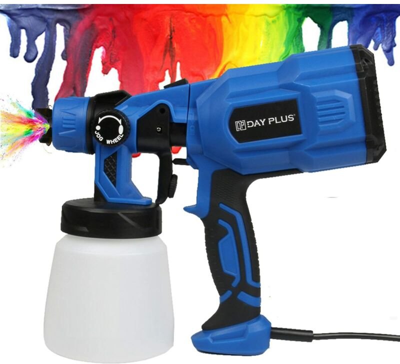 Dayplus - 550W Farbsprühsystem Elektrische Farbspritzpistole Farbsprühpistole mit 3 Sprühmustern, 800ml, 100-450ml/Min, ...