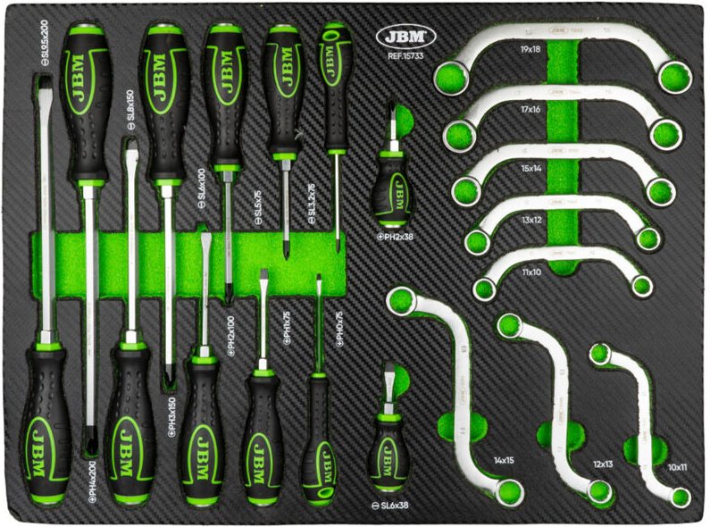 JBM15733 EVA-Modul von Go-Through-Schraubendrehern und "C"- und "S"-Schlüsseln