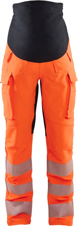 Hochsichtbarer dehnbarer Schwangerschafts-Hosen 4D 7100 - Orange/Schwarz S