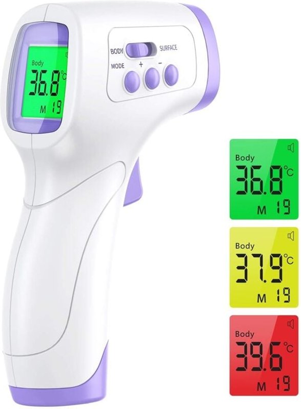 Sollbry - Stirnthermometer für Erwachsene, Infrarot-Stirnthermometer, 2-in-1 berührungsloses Objektthermometer für Erwac...
