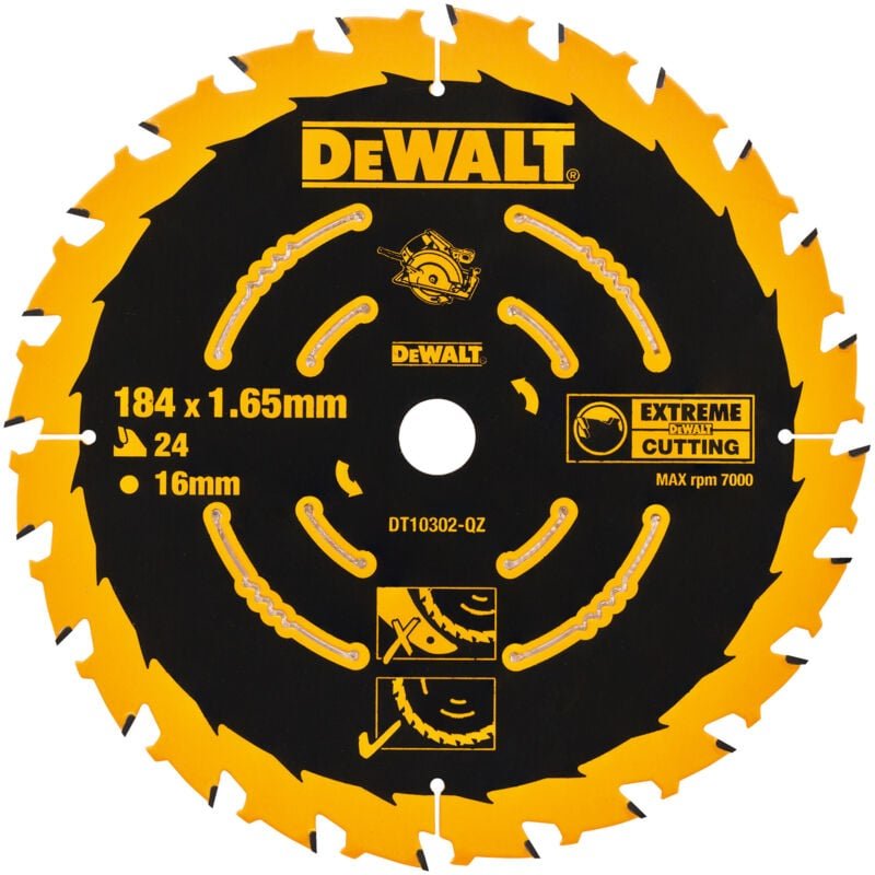 DEWALT Kreissägeblatt Handkreissäge 184/16 mm 24WZ DT10302-QZ