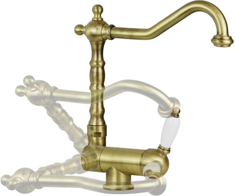 Gattoni Rubinetteria - Zusammenklappbarer Mischer für antikes Messing unter dem Fenster Gattoni 6014665V0 Antikes Messin...