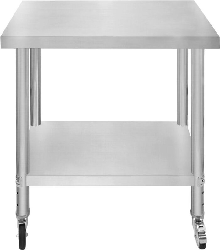 Gastro Edelstahl Arbeitstisch Vorbereitungstisch Küchentisch Mobil 76cm x 45cm