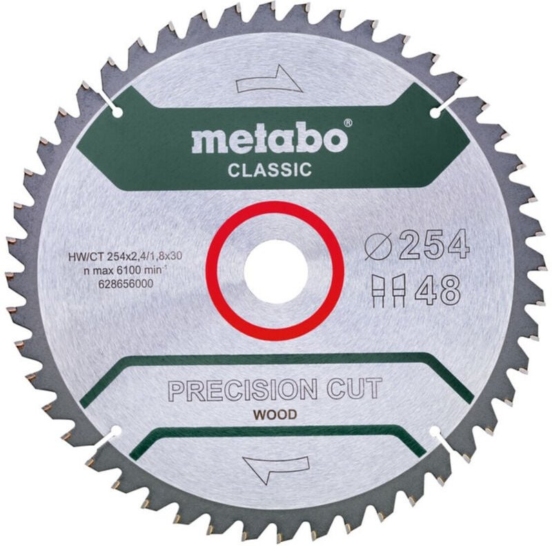 Metabo - Sägeblatt 'precision cut wood - classic', 254x2,4/1,8x30 Z48 wz 5°neg /b