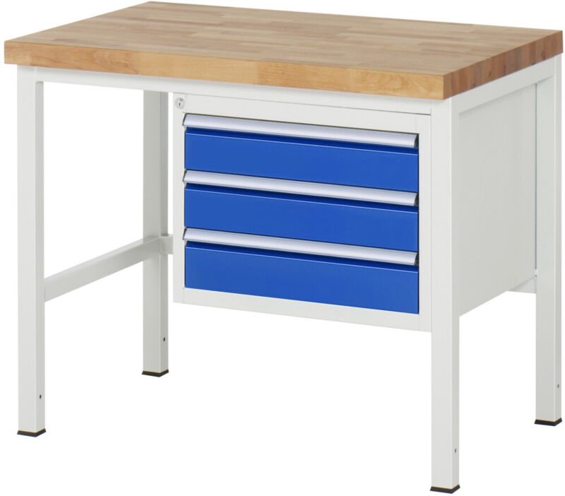 Werkbank 8127A1, B1000xT700xH840mm, 3x Schublade-TA - RAU