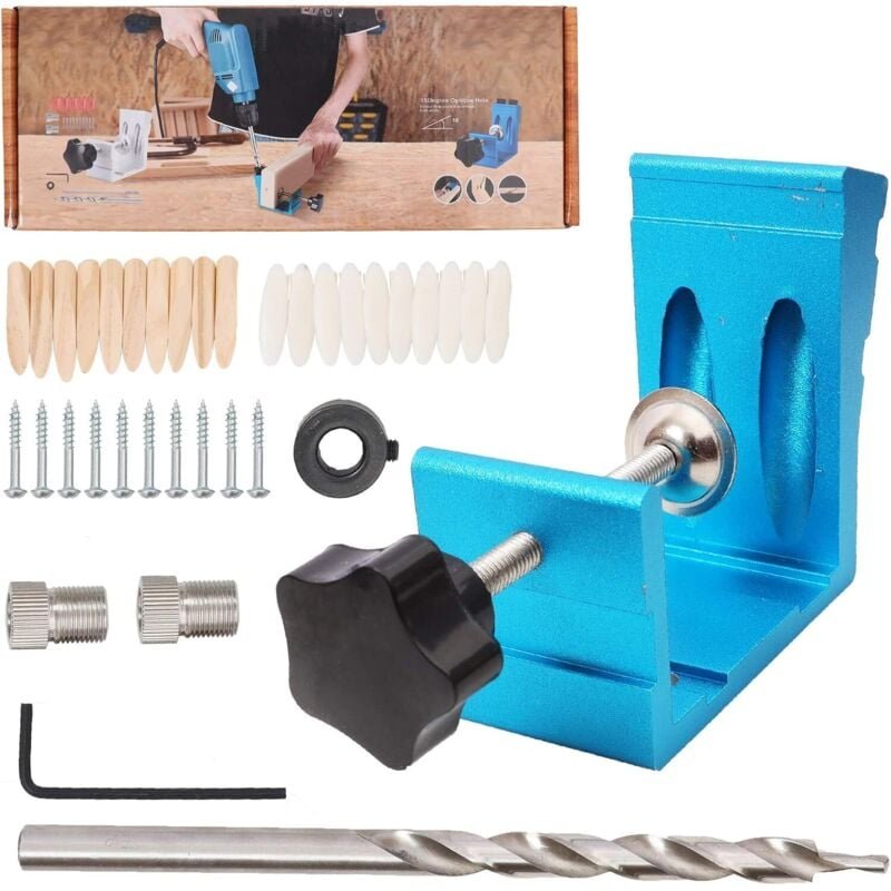 46-teiliges 850-teiliges Hochleistungs-Taschenloch-Vorrichtungsset aus Aluminium, Neigungslochsucher für Holzbearbeitung...