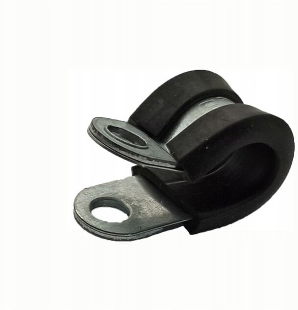 Kabelhalter, Befestigung, Stahlklemme + Gummiabdeckung, Spannweite 8mm