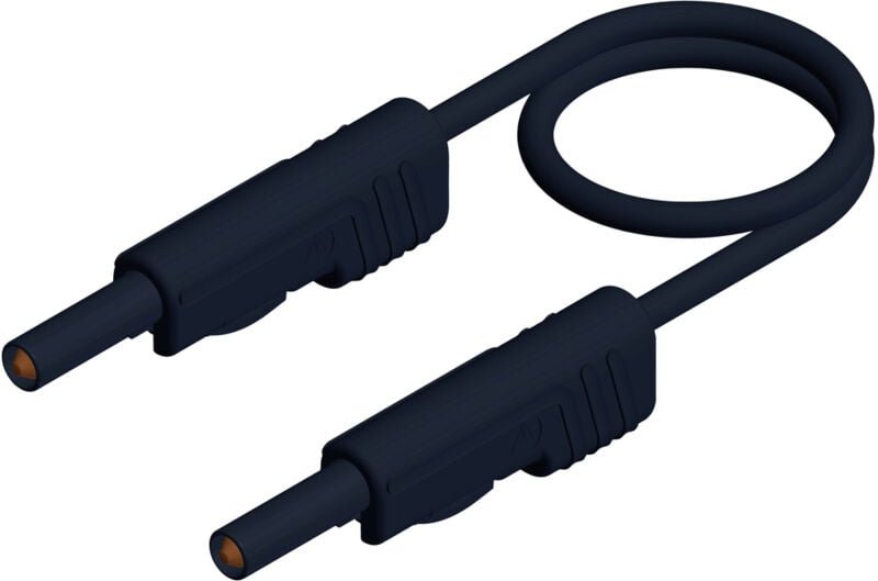SKS Hirschmann MLB 200/1 V sw Messleitung Lamellenstecker 4 mm Lamellenstecker 4 mm 2.00 m Schwarz 1
