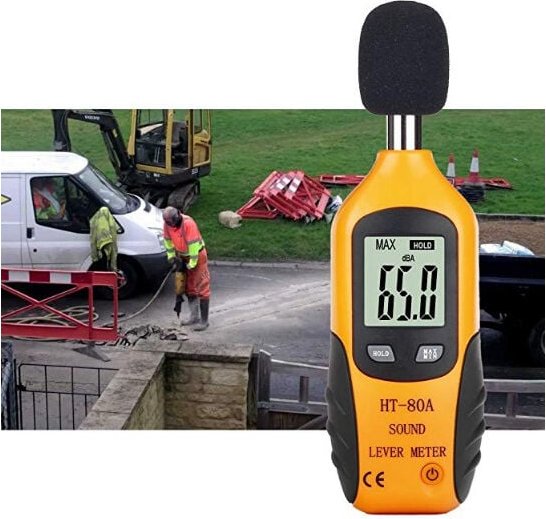 Professioneller Schallpegelmesser 30–130 dBA – Dezibelmessgerät mit hintergrundbeleuchtetem Display (Batterie im Lieferu...