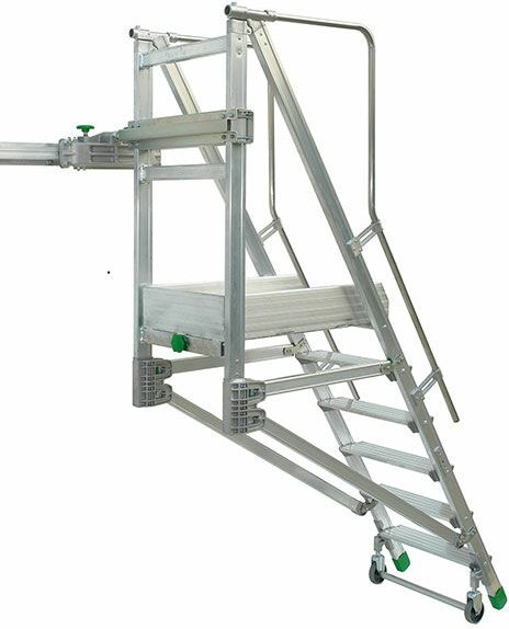 Matisère - Mobile Stehleiter 9 Stufen - Maximale Arbeitshöhe 3.95m - CABY5/200