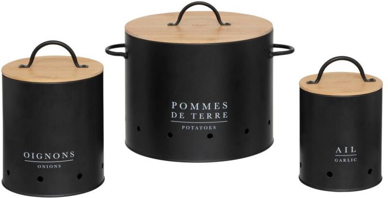 5five Simply Smart - 3 blackbamboo-dosen aus metall - 5five