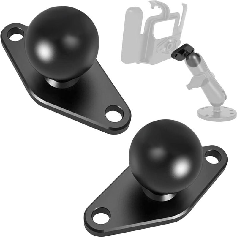 Sollbry - Motorrad-Telefonhalter, Fahrradhalterung, Motorradzubehör, 2,5 cm Kugelkopf-Basisadapter, 2 Stück Aluminium-Di...