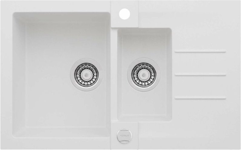 Solido - Alveus Rock - Granit-Spüle 78x48 cm, mit Ablaufsystembedienung, arctic 1090952