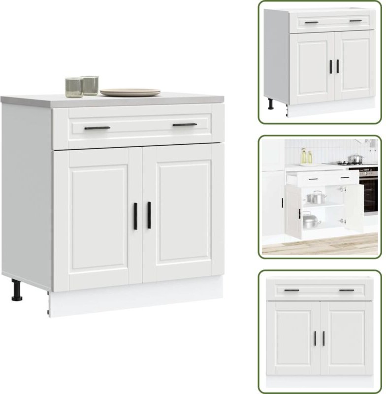 Küchenunterschrank Porto Weiß Holzwerkstoff - Küchenunterschrank - Küchenunterschränke - Spülenunterschrank - Unterschra...