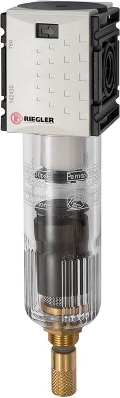 Filter »FUTURA-mini« mit PC-Behälter, 5 µm, bg 0, g 1/4, va-nc - Riegler