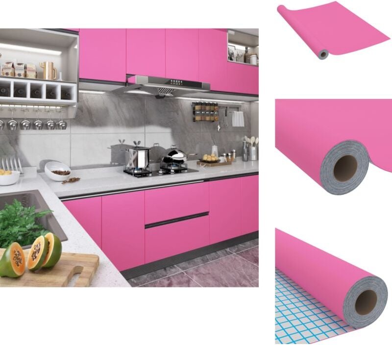 Fensterfolie - Living Selbstklebende Möbelfolie Hochglanz-Rosa 500x90 cm pvc - Rosa
