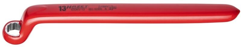 Hazet Einringschlüssel, schutzisoliert, Außen-Doppel-Sechskant Profil, 13 mm