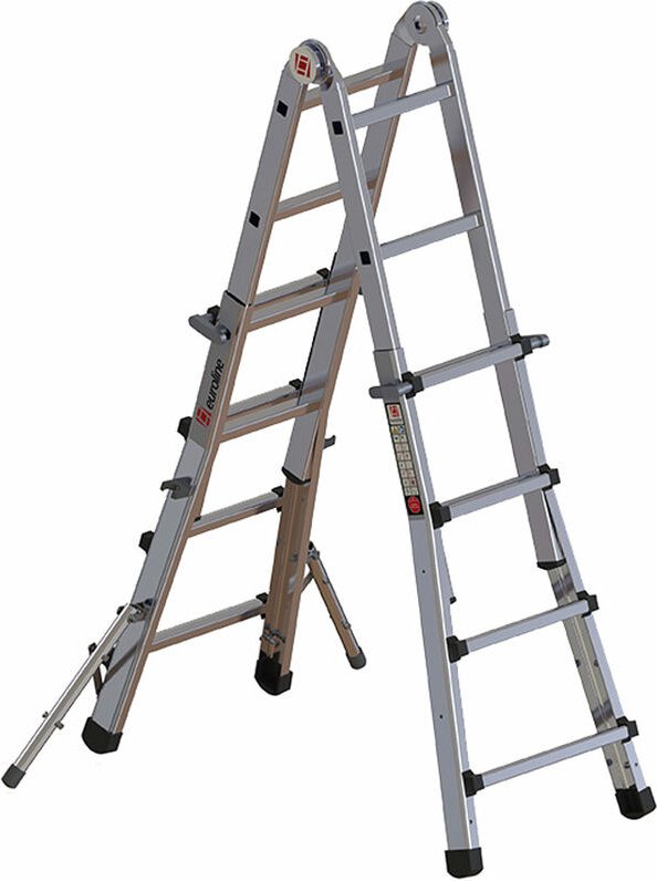 Euroline Premium 316 Alu-Vario -Klappleiter mit Standverbreiterung 4x4 Sprossen