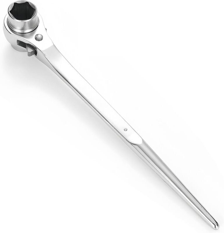 Gerüstbauratsche 19/22 mm, Ratschenschlüssel, Rechts/Links umschaltbarer Gerüstschlüssel, Multifunktions-Podgerschlüssel...