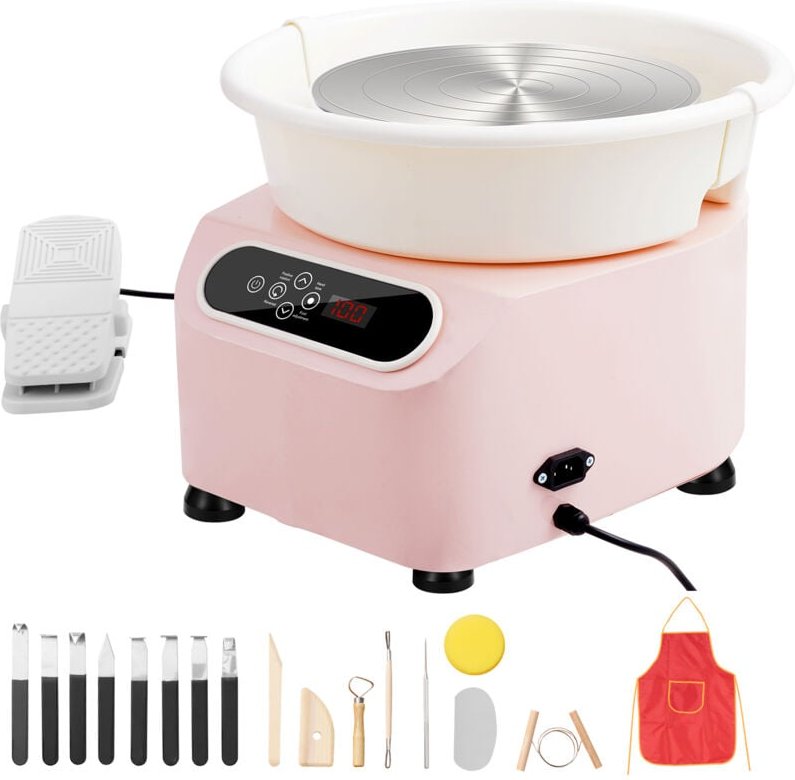 Mophorn - Töpferscheibe, 11-Zoll-Töpferformmaschine, 350 w elektrische Töpferscheibe mit Fußpedal und LCD-Touchscreen, K...