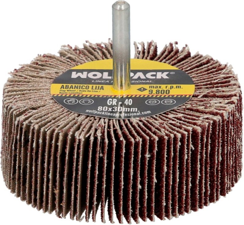 Schleifpapier Fächer Körnung 40 80x30mm