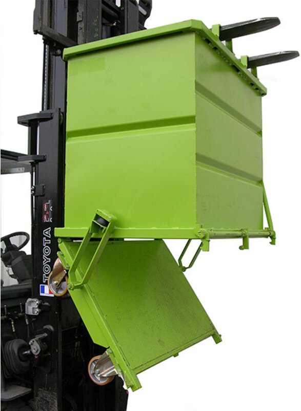 1400 Liter Klappbodenbehälter mit Rädern - Schwarz - FAP14151-9005