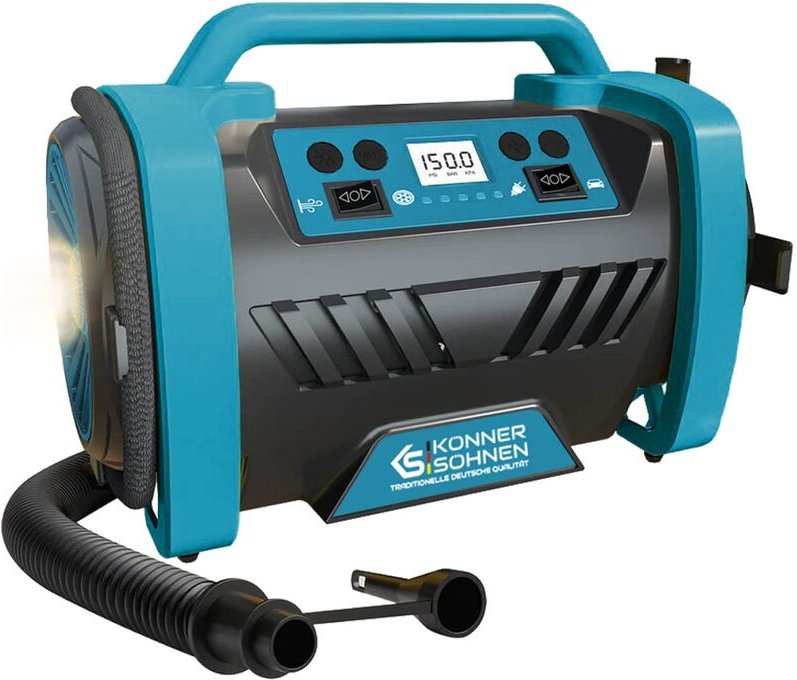 Könner&söhnen - Luftkompressor ks P30, Aufblasgeschwindigkeit 35 l/min, maximaler Druck 150 Psi, Hochdruckmodus, Kabellä...