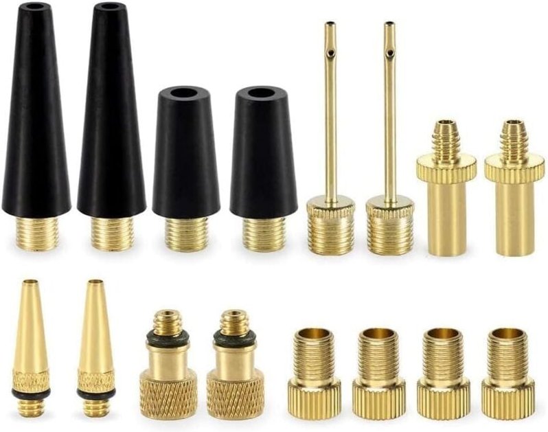 Thumbnail - Fahrradventil Adapter Set - Französisches Ventil Adapter mit Sortierbox, Ventiladapter Fahrrad Ballpumpe Nadeln Autovent...