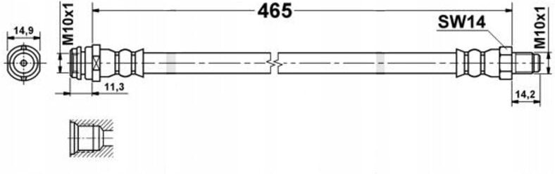 Flexible Gummibremsschläuche Mercedes W169 A-Klasse, W245 B-Klasse