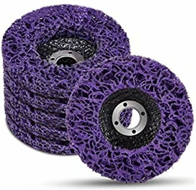 Dolaso - Set mit 5 violetten Reinigungsscheiben, Schleifscheibe für Schleifer, 115 x 22 mm, Schleifscheibe für die Behan...