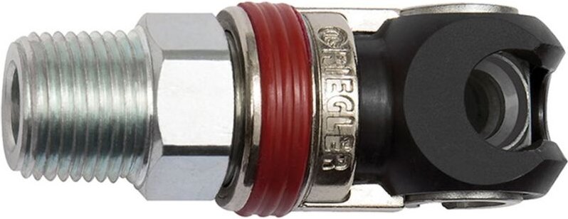 Schwenk-Sicherheitskupplung nw 6, iso 6150 c, Stahl, g 1/4 ag - Riegler