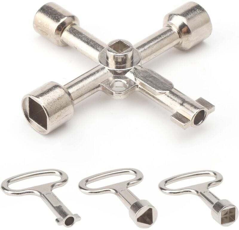 6-fach Schaltschrankschlüssel, 8 mm Dreikantschlüssel, Dreikantschlüssel, 3- und 4-Kantschlüssel, Mülleimer-Dreikantschl...