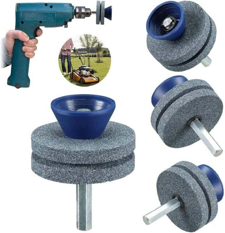 Thumbnail - Ulisem 3er-Pack Universal-Rasenmäher-Klingenschärfer, für jede elektrische Bohrmaschine und Handbohrmaschine, Rotationss...
