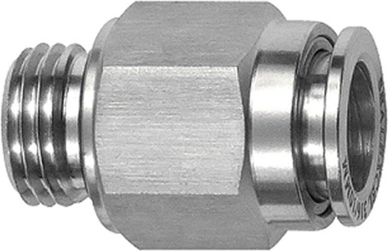 Gerade Steckverschraubung g 1/2 a., Schlauch-Außen-Ø12, es 1.4404 - Riegler