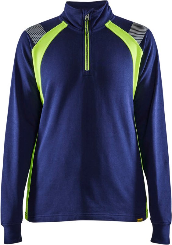 Arbeitszip-Hoodie für Damen 3403 - Marine/Gelb Neon XS