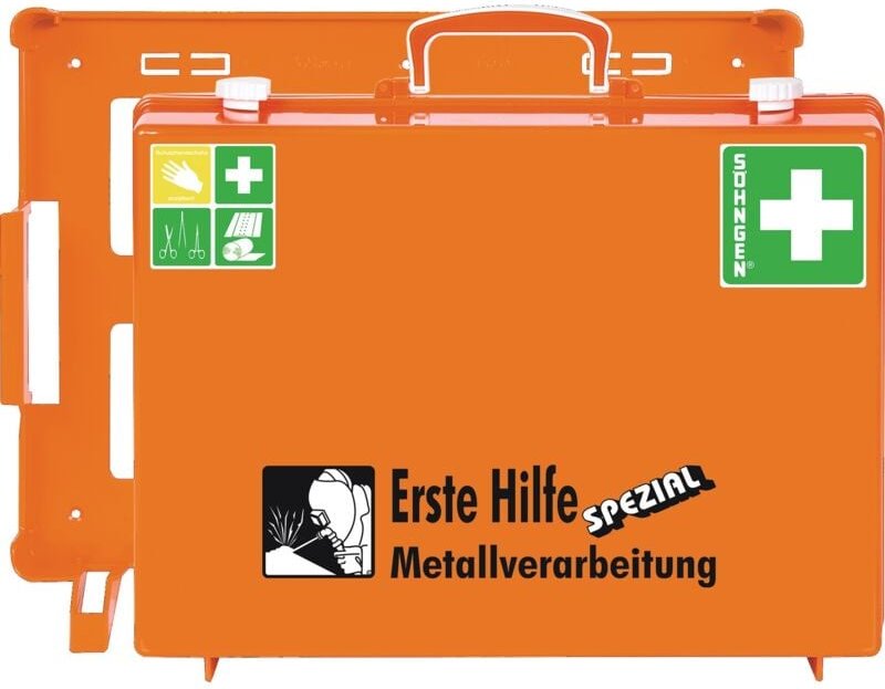 Erste Hilfe Koffer Beruf spezial Metallverarbeitung B400xH300xT150ca.mm orange